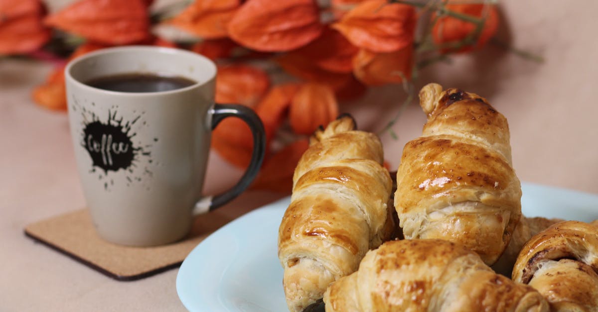 How to make my croissants to grow? - White Ceramic Mug Beside Bread on White Ceramic Plate