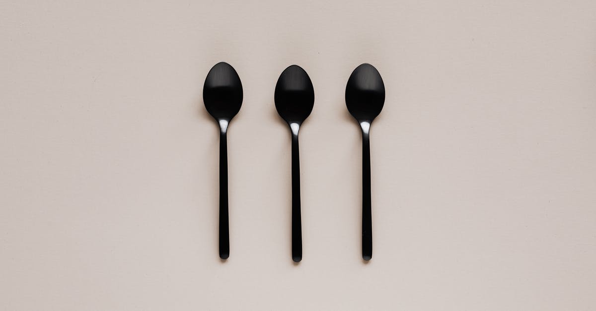 How to measure half and quarters with tablespoon or teaspoon - Set of black teaspoons on beige surface