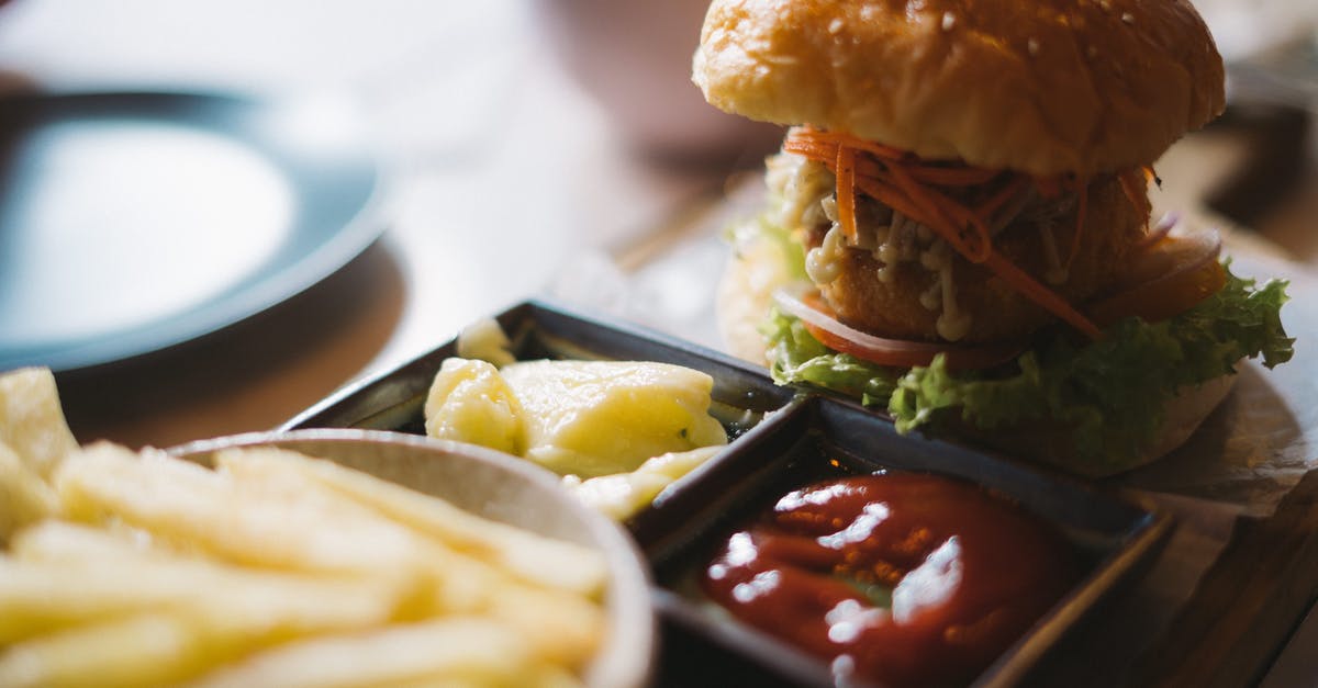 How to mix butter with meat - Serving of Burger With Potato Fries