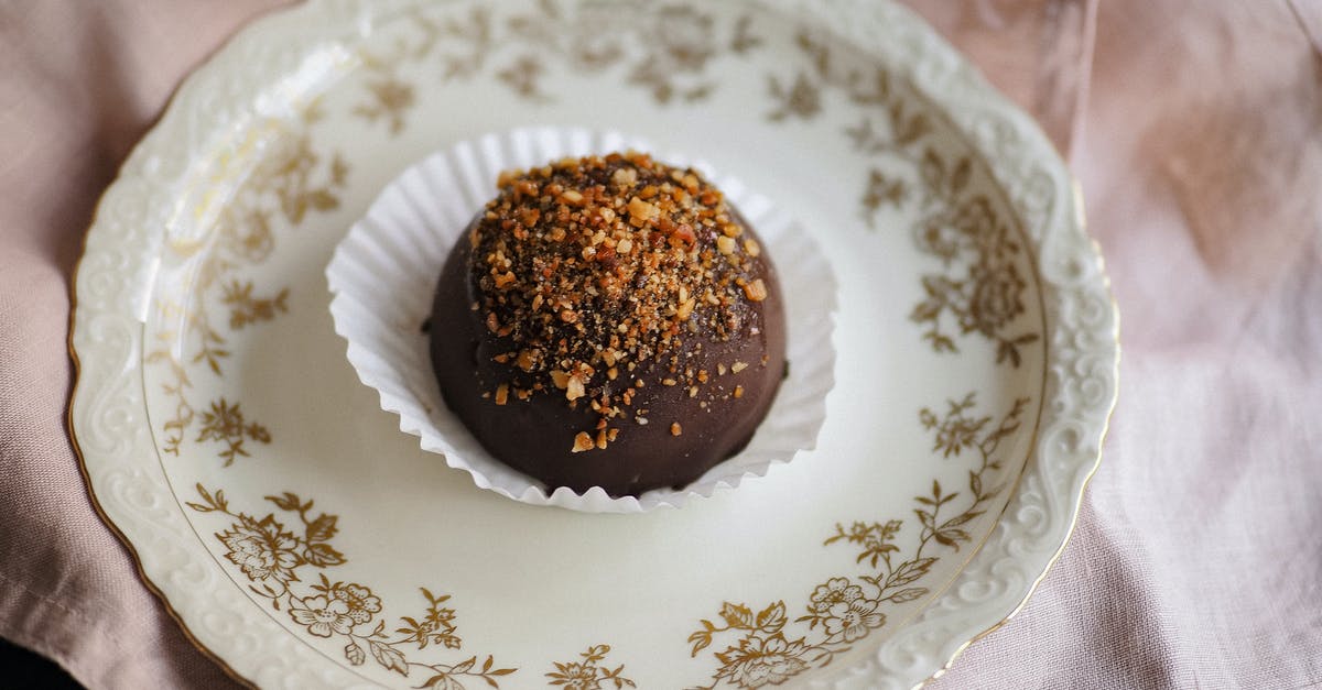 How to re-fold paper cupcake liners? - Chocolate Ball in Cupcake Paper Cup Served on Vintage Plate