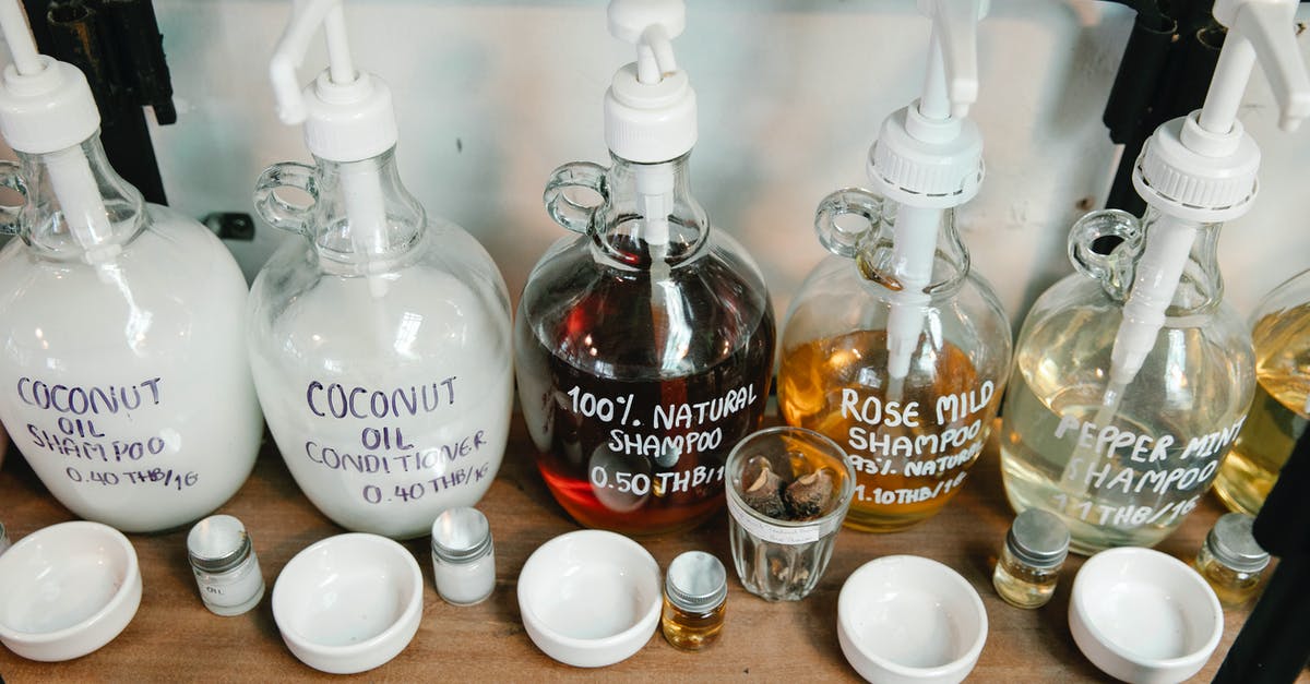 How to set clear honey - Big dispensers of shampoo on shelf