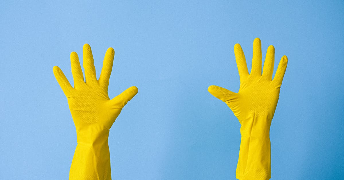 How to stop erythritol crystallisation? - Crop unrecognizable person in rubber gloves raising arms