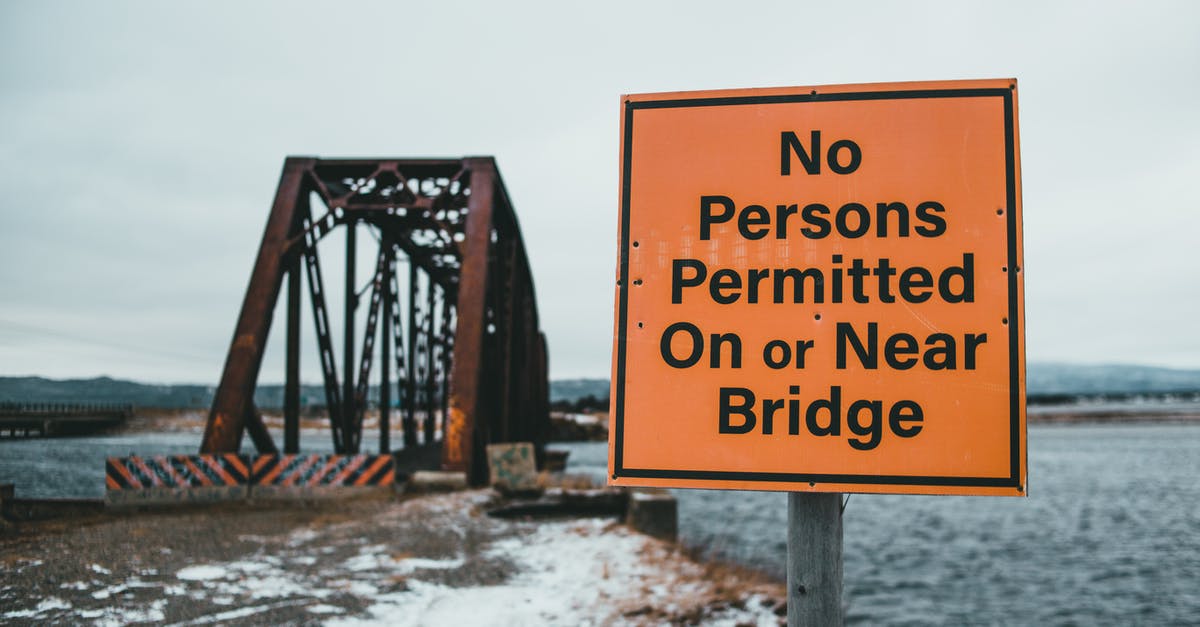 How to stop sea bass fillets from sticking to foil - Restrictive signboard on snowy shore against bridge over sea