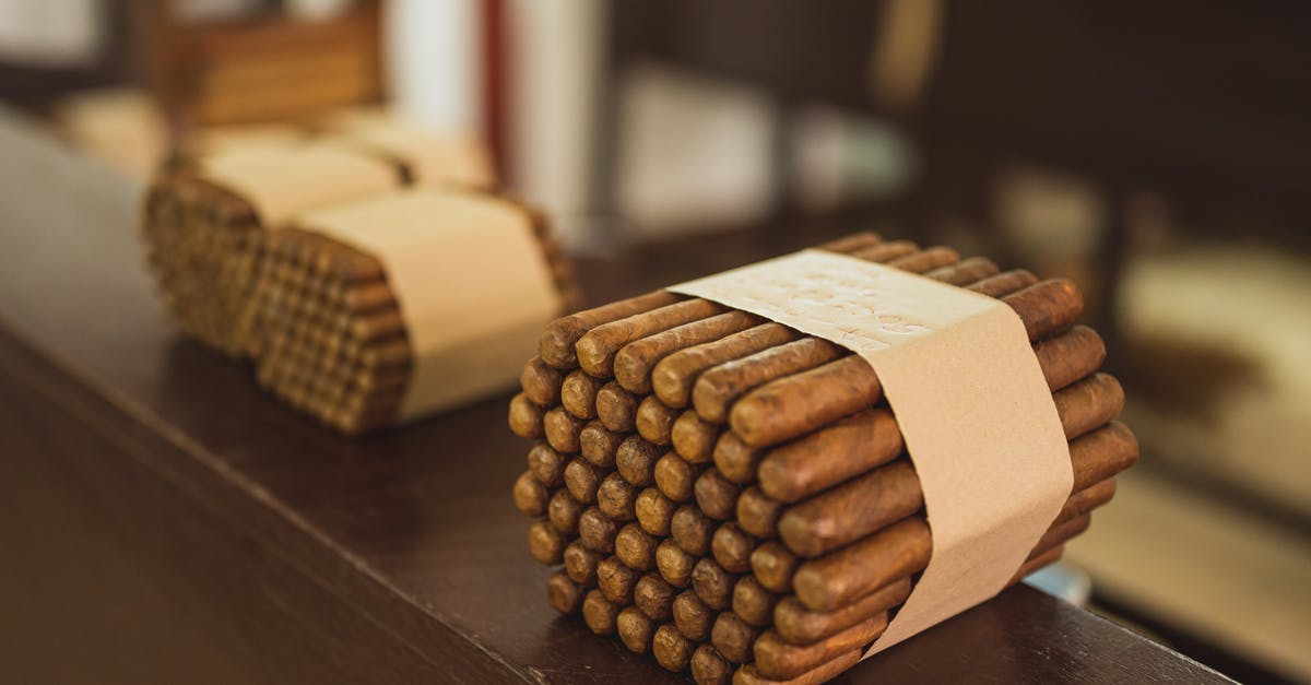 How to toast whole nutmeg to put in coffee? - Stacks of raw packed cigars in fabric