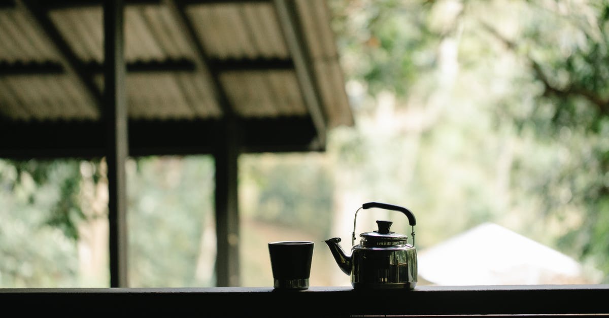 I have an old pyrex bowl with a detachable handle with a glass inset - Kettle and glass of coffee on veranda I have an old pyrex bowl with a detachable handle with a glass inset - Kettle and glass of coffee on veranda
