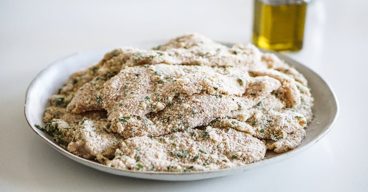 Incorporating capsicum oil into a chicken breading - Breaded Chicken on White Plate