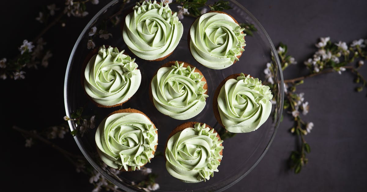 Incorporating Italian meringue into mousse - High Angle Shot of Green Cupcakes