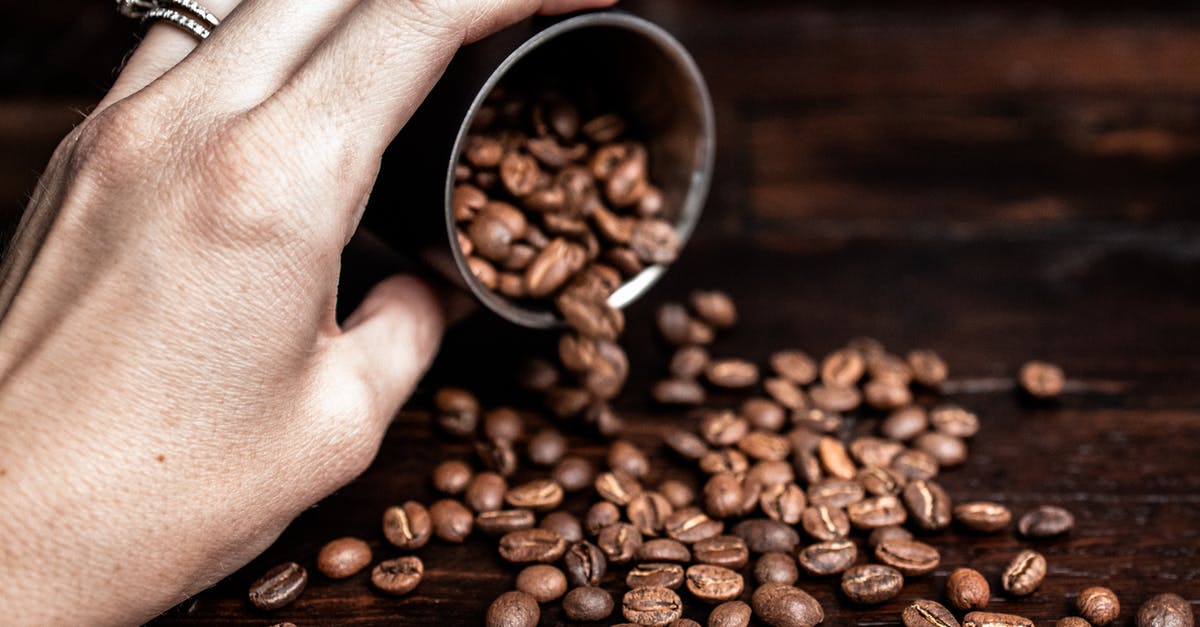 Ingredient to counter ammonia aroma/taste - Woman pouring coffee beans on table