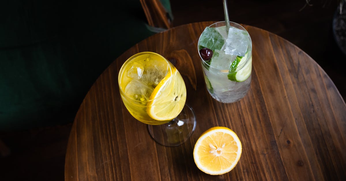 Ingredients for Cocktails - Clear Drinking Glass With Lemon Juice