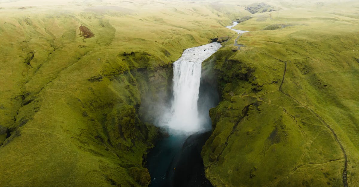 Ingredients: Icelandic local specials - Waterfall in Icelandic Green Landscape