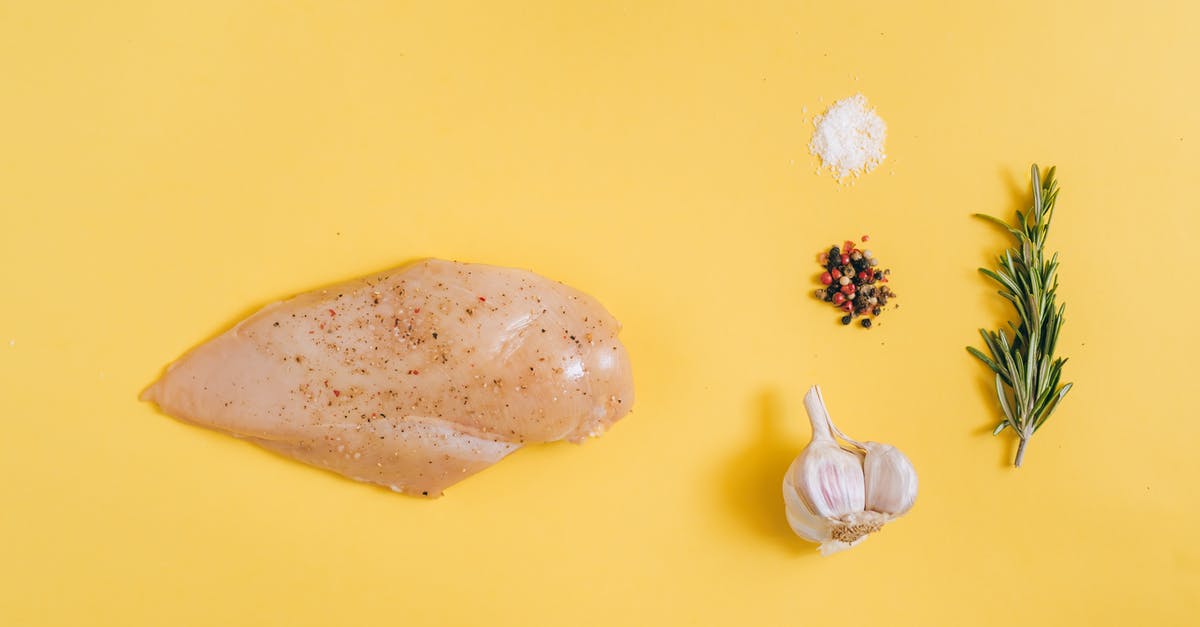 Ingredients injected into chicken breast - Chicken Meat on Yellow Surface