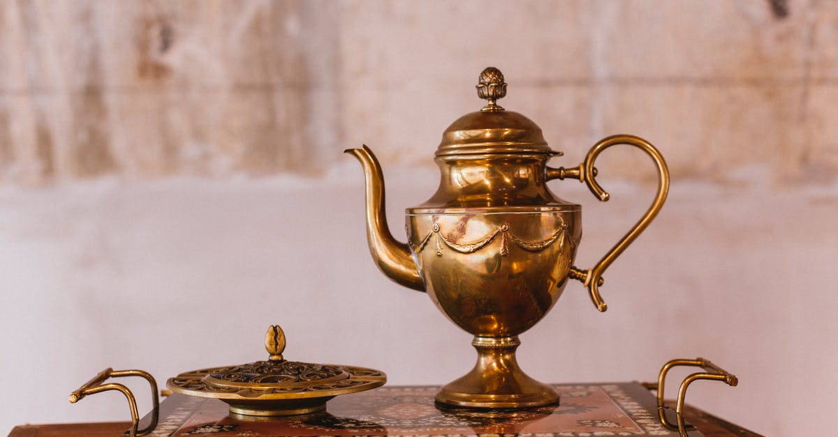 Is a corroded copper teapot safe? - Gold Teapot on Black and White Tray