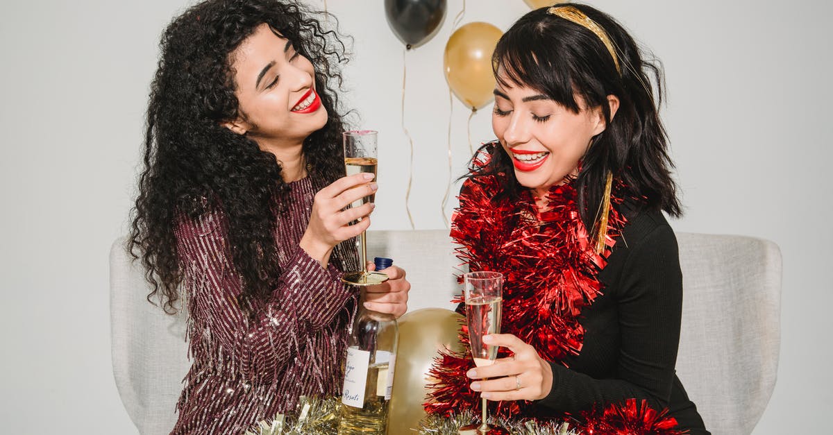 Is it possible to make low-alcohol Limoncello? - Cheerful women with glasses of champagne among balloons