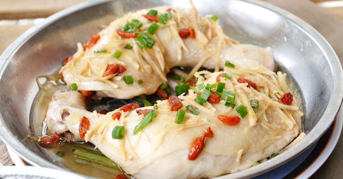 Is there a difference between poached and steamed chicken? - Cooked Chicken with Chives and Ginger