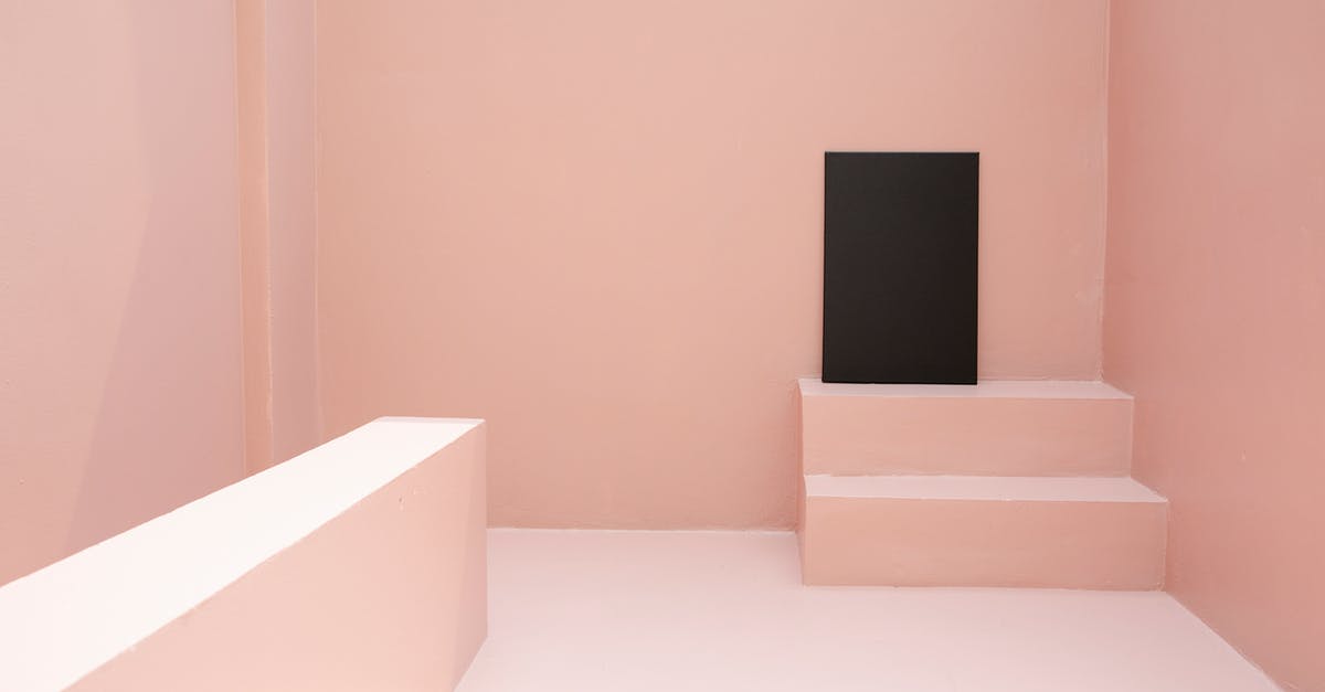Is there a good, clean way to pit black olives? - Black canvas placed on staircase in pink room