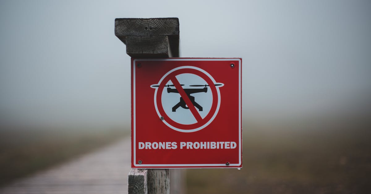 Is there a way to make falafel without deep frying? - Sign prohibiting use of drones placed on wooden fence near wooden walkway in field in foggy day