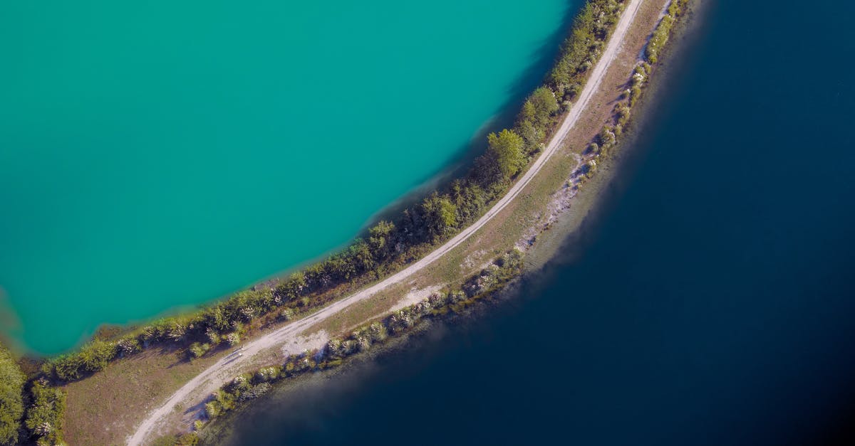 Is there a way to make falafel without deep frying? - Aerial view of narrow curvy road running between lagoon of rich turquoise color and ocean surface with dark blue water