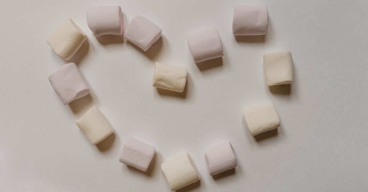 Is there any gelatin without sulphur dioxide? - Sweet marshmallows arranged on table in shape of heart