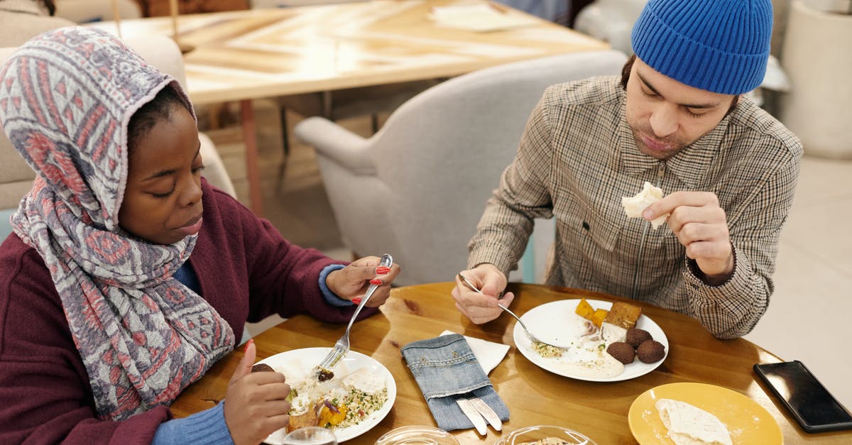 Israeli restaurant-style falafel and hummus, how do to make? [closed] - Muslim Couple Eating in Restaurant