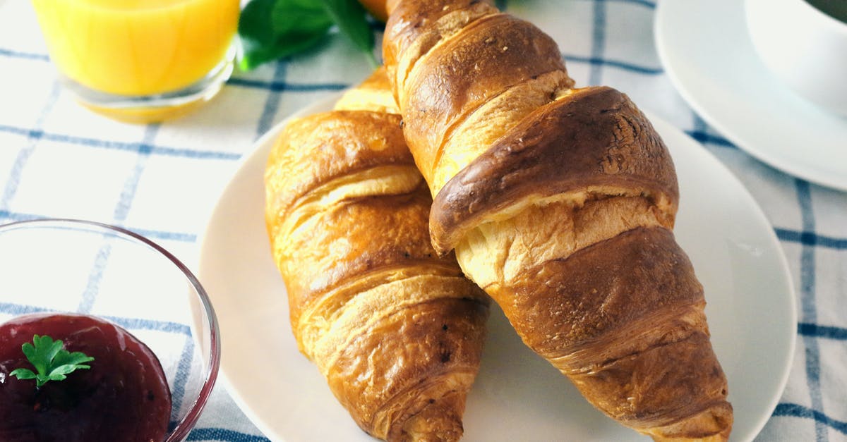 Jam and Marmalade setting - Croissant on Plate