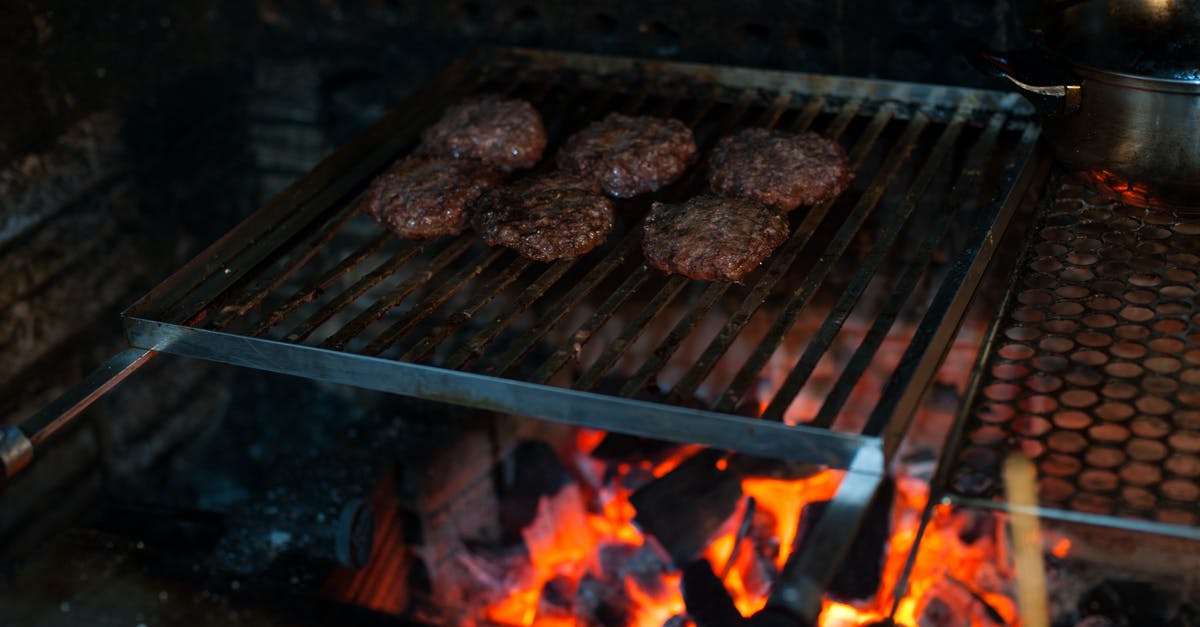 Juice from meat extinguishing charcoals when grilling? - Grilling meat cutlets on barbecue grate