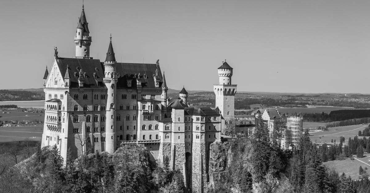 Käsespätzle like the ones in Bavaria - Grayscale Photo of Neuschwanstein Castle in Bavaria Germany