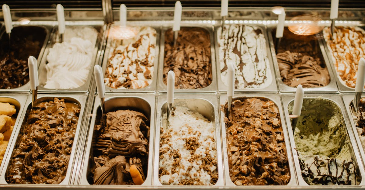 Labeling Food for the Freezer - Gelato on Stainless Trays Inside a Display Freezer