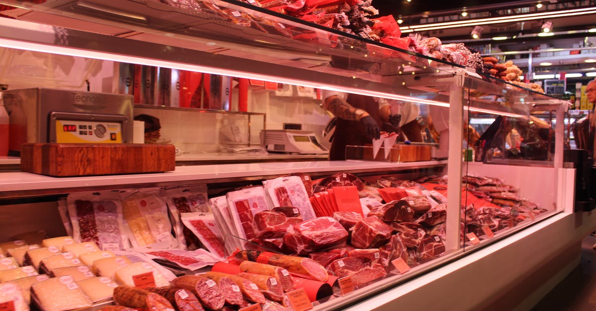 Labeling Food for the Freezer - Meat Section Inside a Supermarket