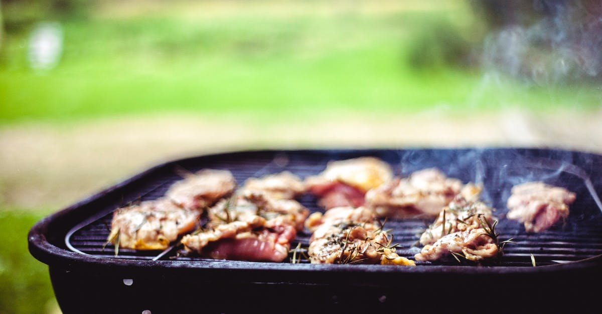 Leaving the food out to cool off after cooking - Meat Grilled on Charcoal Grill