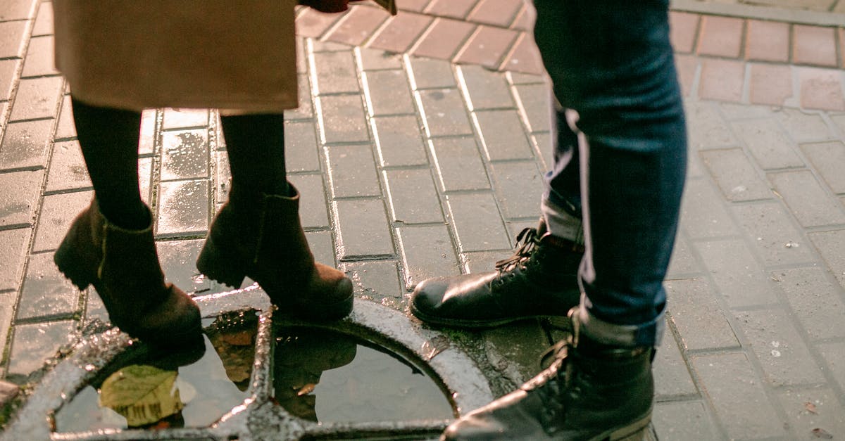 lids popped loudly second day - Person in Black Leather Boots Standing on Brick Floor