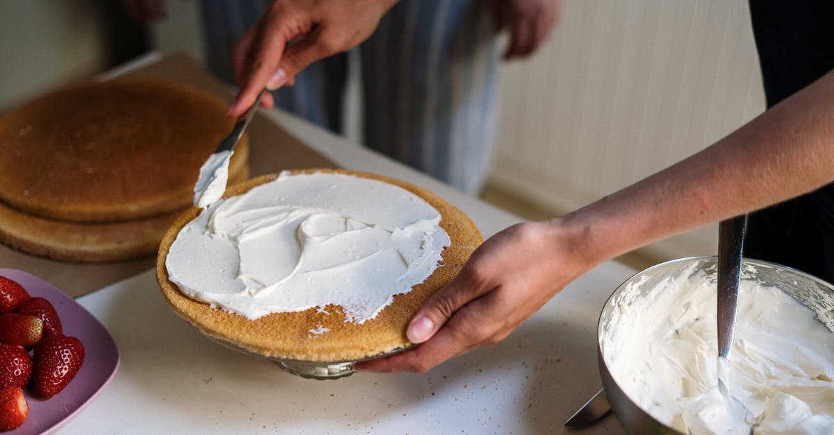 Making a carvable cake - Person Holding a Bread With White Cream