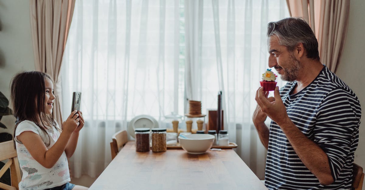 Making my salads a little better [closed] - Little Girl Making Photo of Father and Cupcake