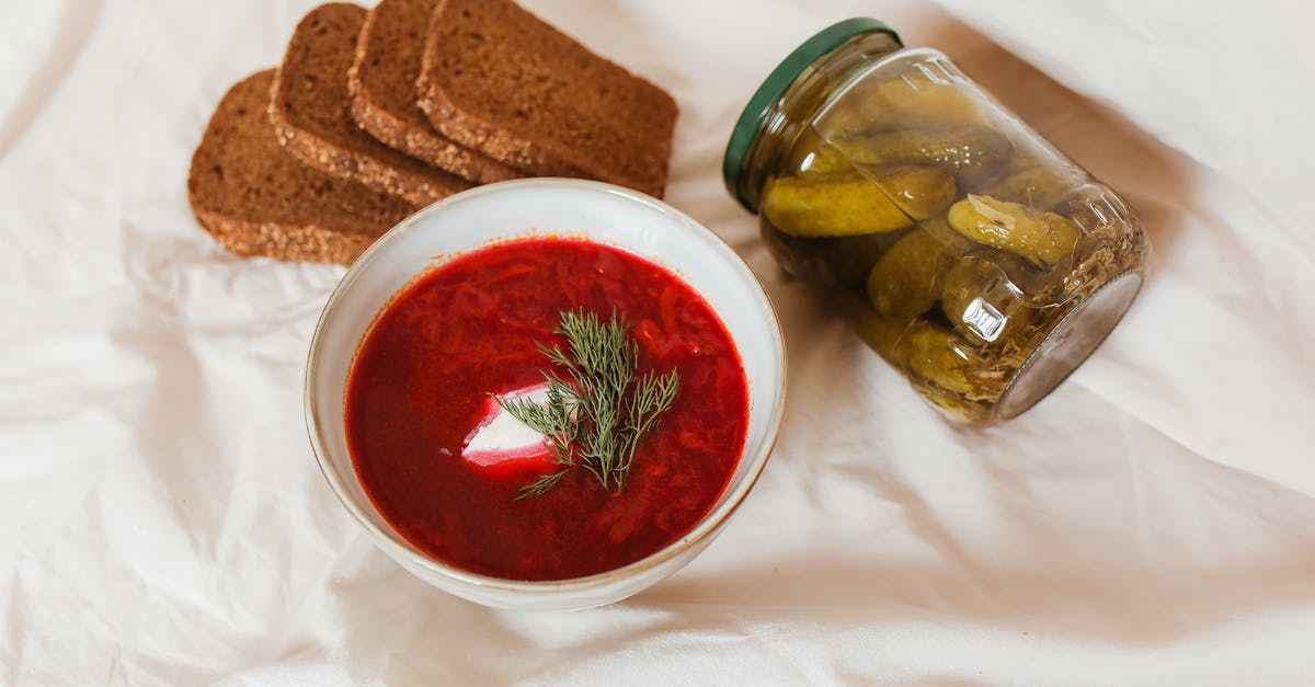 Making pickles using dill weed: ideas for containing the particles? - Free stock photo of borsch, bread, chili