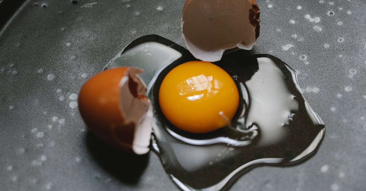 Malai Chicken Curry is curdling in the Pan - Cracked egg on pan for cooking breakfast