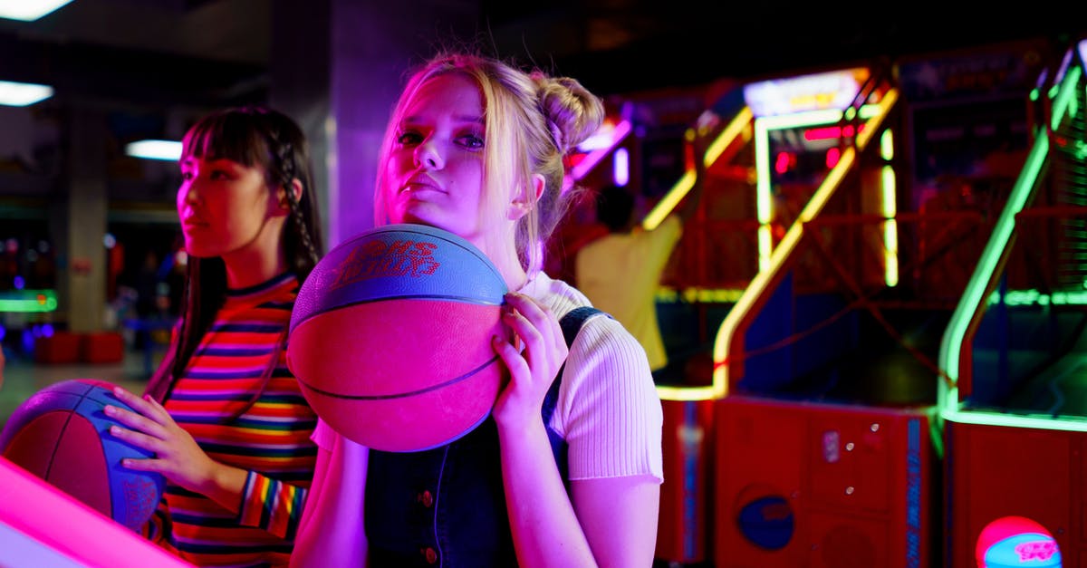 malted balls centers - Friends Playing Basketball in an Amusement Center