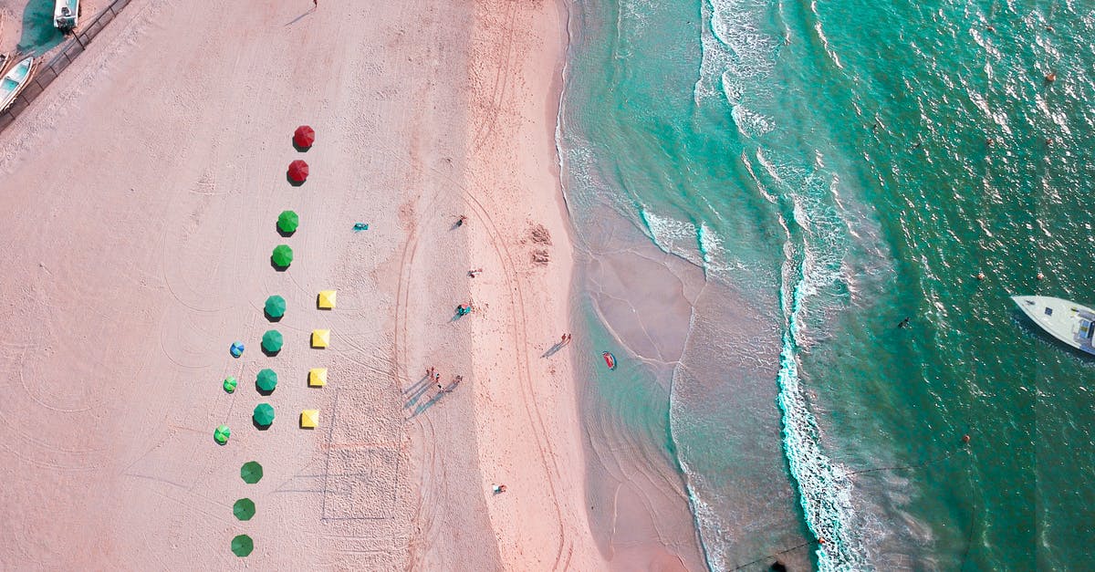 Marinating in a bag vs pan - Sandy seaside with colorful umbrellas to hold out on sun rays