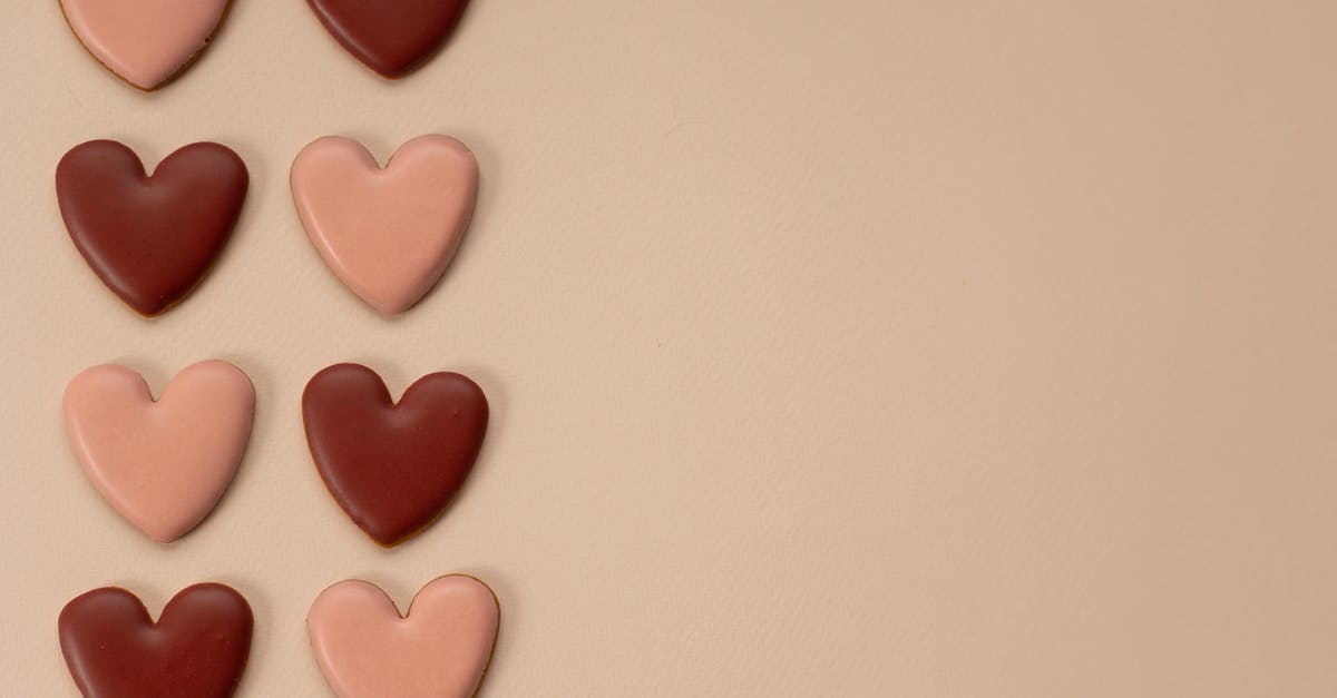 Melted chocolate inside the cookies - Arrangement of heart shaped candies