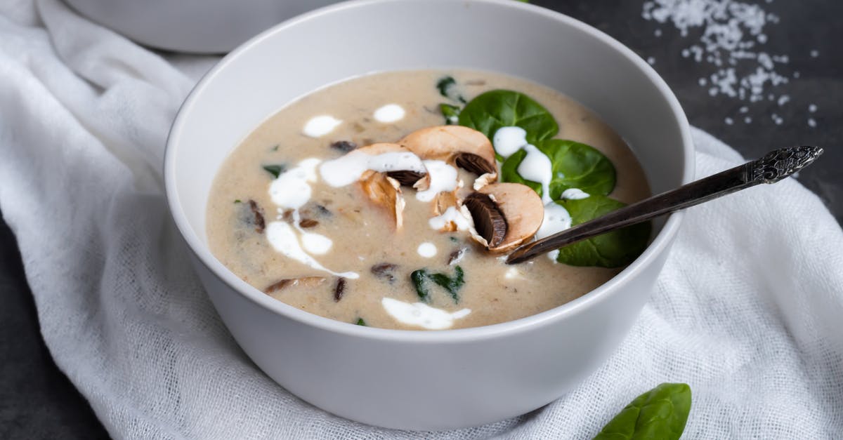 Mixing mushroom-potato-carrot soup and warming later (Should I?) - White Ceramic Bowl With Mushroom Soup 