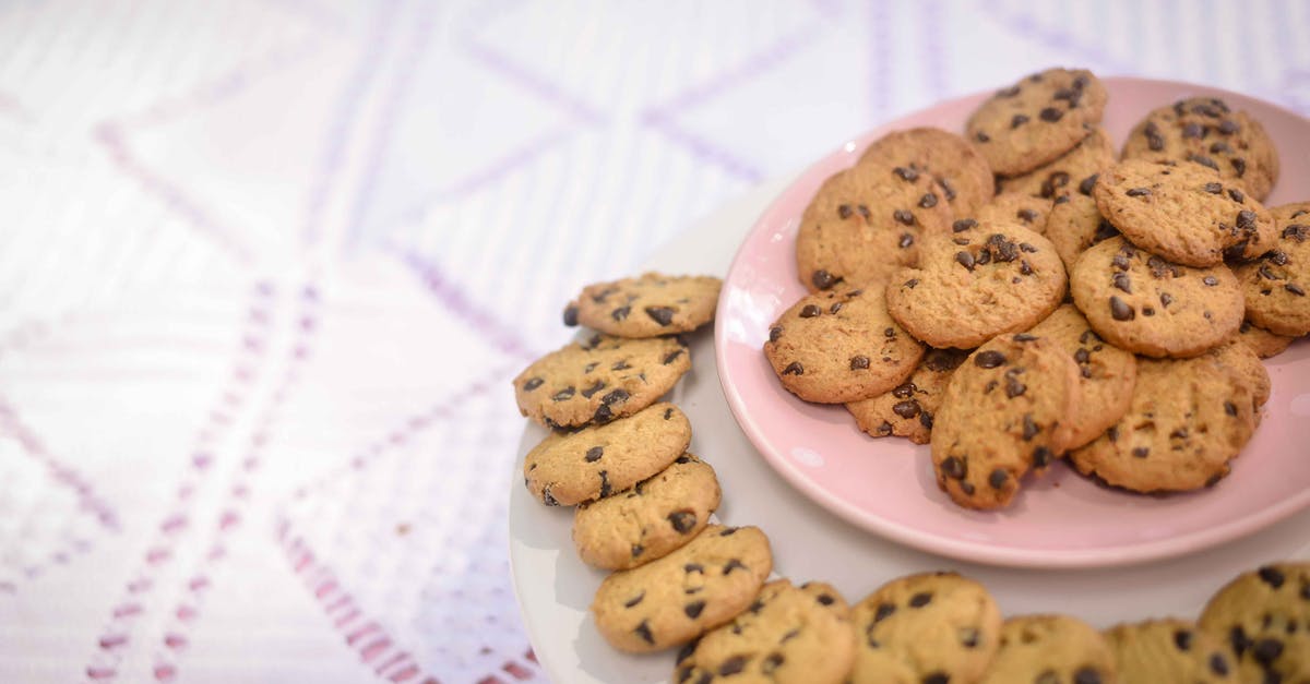 My chocolate-chip cookie expanded after baking - Cookies in Ceramic Plates