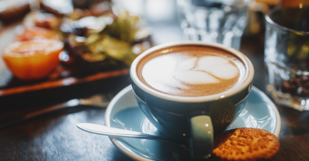 My sugar cookies taste dry/stale - Cup of cappuccino with delicate foam and pattern on saucer next to cookie and teaspoon on wooden table