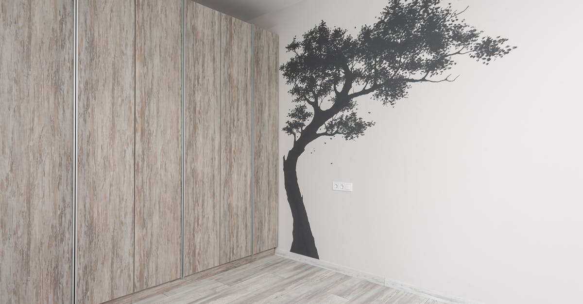 New lodge cast iron pan brown colour - Interior of new house room with decorative tree on wall