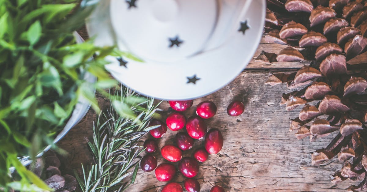 No brown coloring: how to make macaron brown with only red and green coloring powders - Holly Plant Berries Beside White Lantern