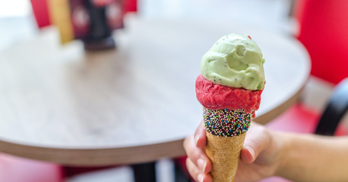 No-melt chocolate coating on ice cream bars - Person Holding Ice Cream Cone