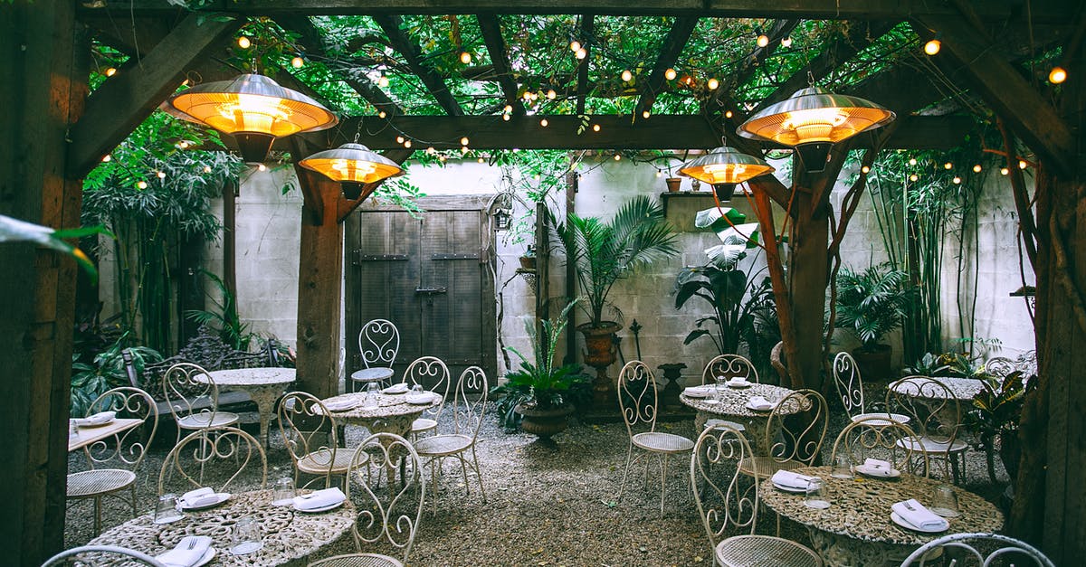 Not sure of slow cooker setting in my multi pot - Cafe with setting on ornamental tables near chairs under decorative lamps in backyard on summer day