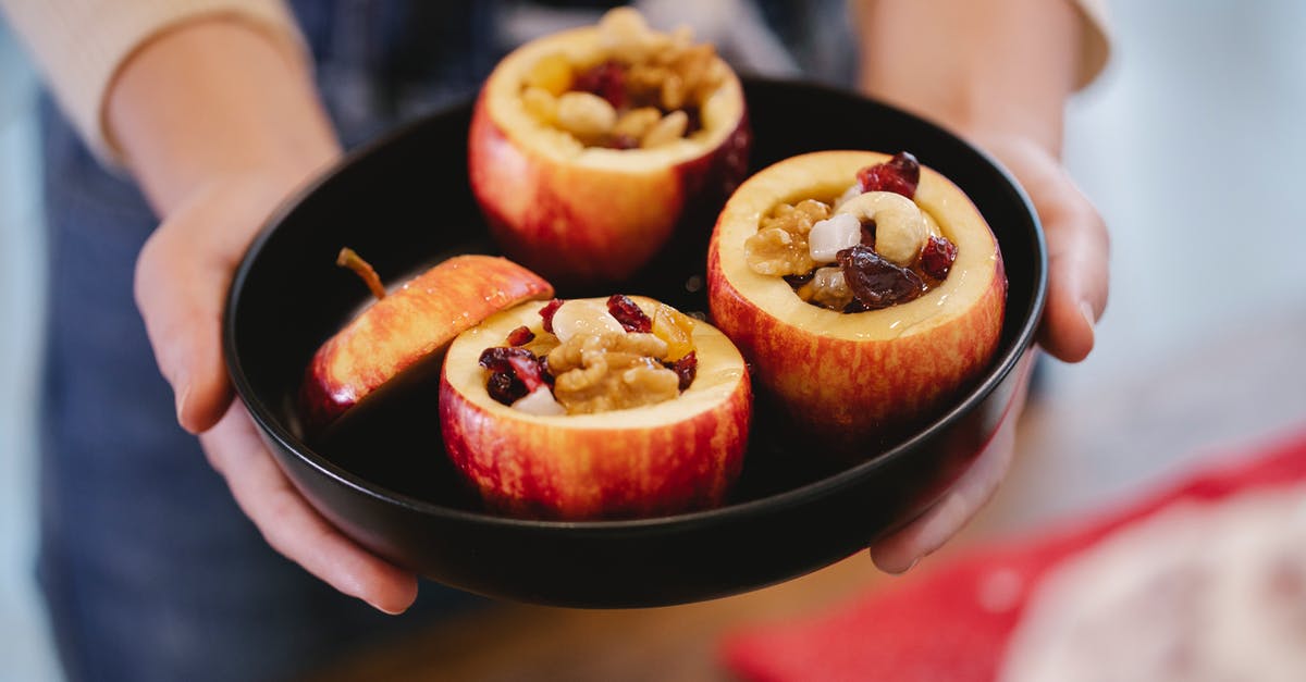 Nut-free "Almond Paste" filling - Faceless woman with delicious baked apples in house