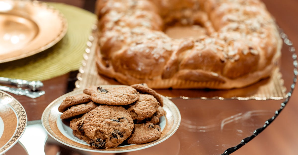 Nuts and raisins don't stick to cookies after baking - Cookies on Plate on Table