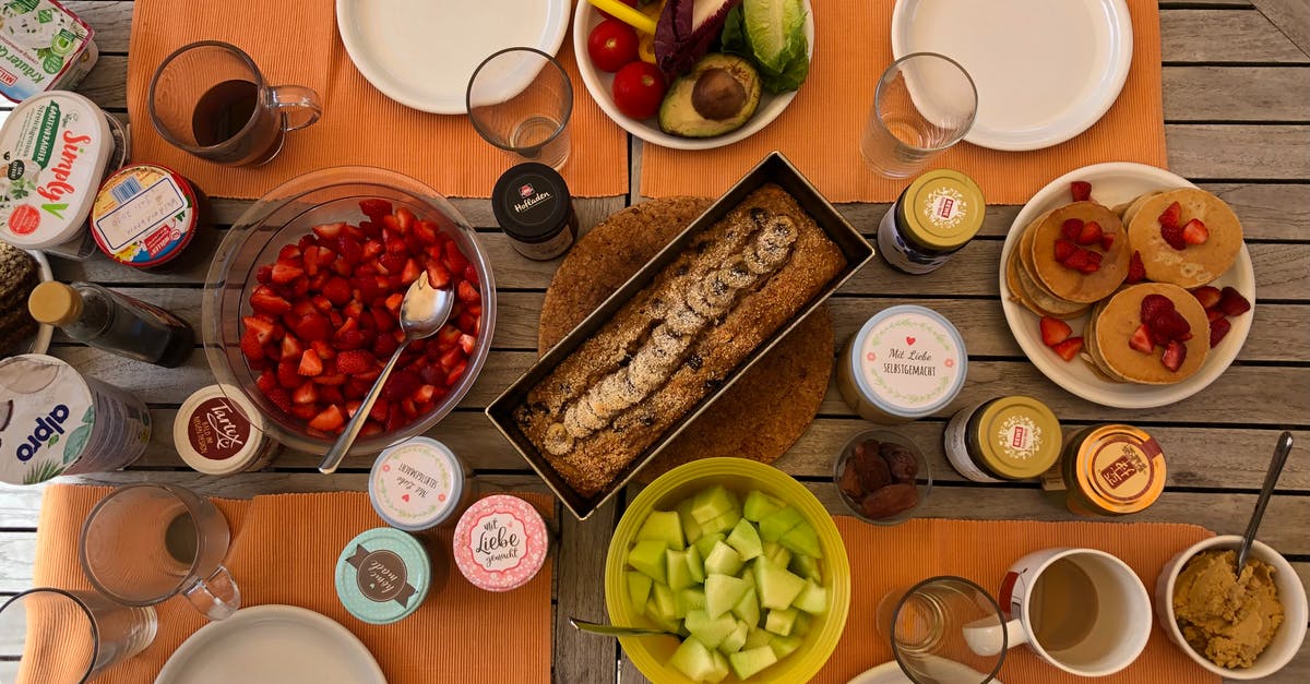 Oatmeal pancake deflates - Delicious Breakfast on Wooden Table 