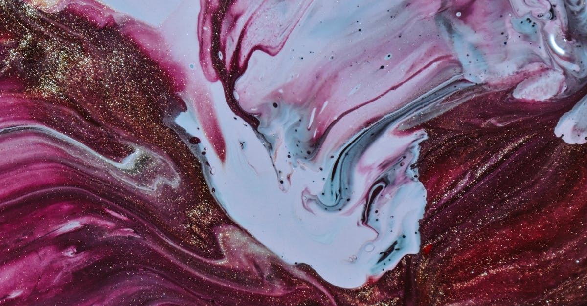 oil shimmering or just smoking? - Blended wet white and purple dyes forming abstract painting