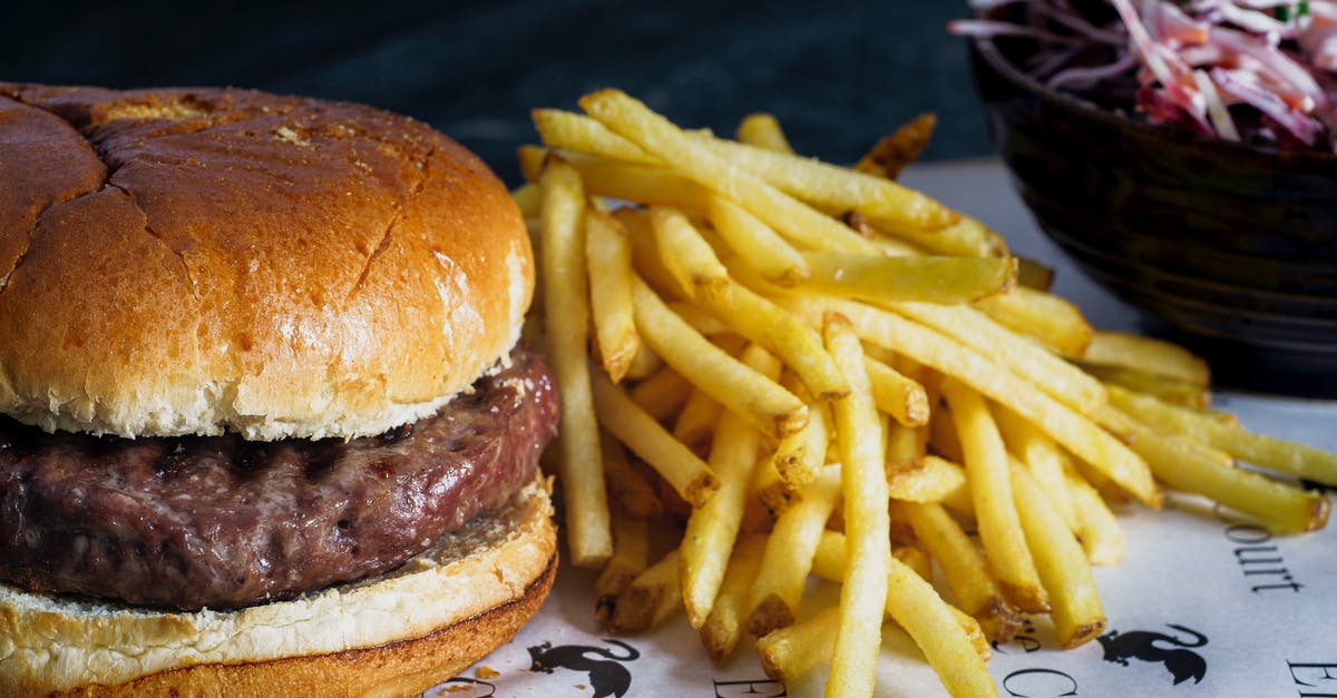 Oniony coleslaw - Hamburger With Patty and Fries