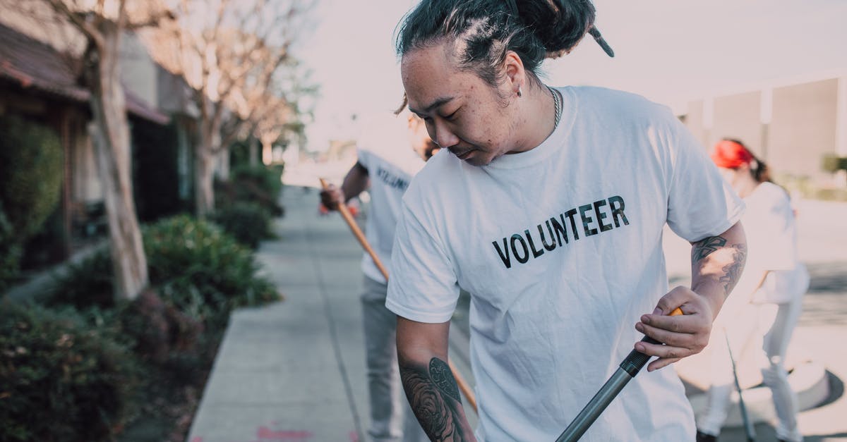 oven cleaning help and tips - Volunteers Sweeping the Sidewalk